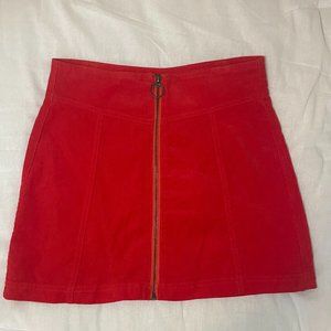 Forever 21 Red Corduroy Mini Skirt